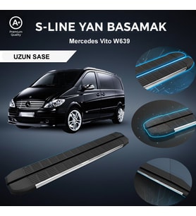 Mercedes Vito W639 UZUN S-Line Premium Krom Yan Basamak 2004-2014