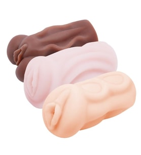 OdinsShop 3 Boyutlu Titreşimli Suni Vajina Mastürbatör 3'lü Set