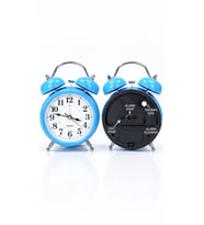 Çalar Saat 21 cm Kurmalı Alarm Lı Çalar Saat Büyük Boy Retro Vintage Çift Çanlı Komodin Saati Kırmı