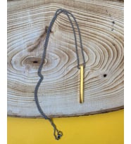 Çubuk Gold Altın Sarısı Unisex Cerrahi Çelik Kolye PYTKKT0062