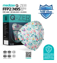 Qzer Bahar Çiçekleri Desenli FFP2 N95 Maske - 30 Adet