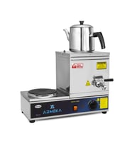 Armeka Platin Elektrikli 10 Litre Pleytli Çay Kazanı & Kahveci Kazanı & Kahve Çay Oçağı Inox Sanayi Tipi