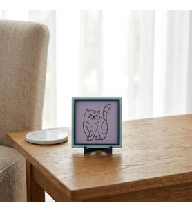 Kedi Figürü Temalı Şık Dekoratif Obje, Yaşam Alanınız İçin Sempatik Değerli Bir Hediye 10x10 cm