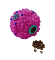 Kabartmalı kemik ve pati desenli sesli öten top 7 cm Pembe