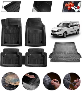 Fiat Doblo Maxi 2010-2015 Sonrası Uyumlu Paspas Araca Özel Bagaj Havuzu MBS Siyah