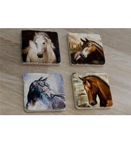 Atlar Doğal Taş Bardak Altlığı 4'lü set - Natural Stone Coasters