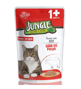 Jungle Pouch Biftekli Kedi Konserve 100 gr