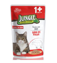 Jungle Pouch Biftekli Kedi Konserve 100 gr