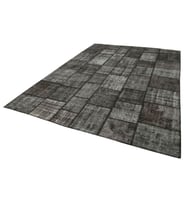 Antrasit Gri Halı Geometrik Desenli Yumuşak Dokulu Salon İçin El Dokuma Vintage Esintili Modern