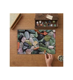Renkli Çakıl Taşları Tasarımı 240 parça Ahşap Puzzle Ahşap Kutuda MP03180