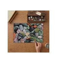 Renkli Çakıl Taşları Tasarımı 240 parça Ahşap Puzzle Ahşap Kutuda MP03180