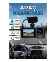 3 Kameralı Araç DVR Kamera Sistemi Full HD 1080P Kayıt 2 İnç Ekran Geri Görüş ve Park Gözetimi