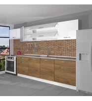 Decoraktiv Prestij 280 MDF Hazır Mutfak Dolabı - Tezgah Dahil - Parlak Beyaz (Beyaz - Pera)