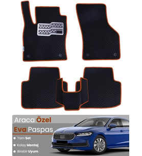SKODA SUPER B (2024-2025)Uyumlu EVA Paspas Tam Set–Oto Paspas,Araca Özel,Kolay Montaj