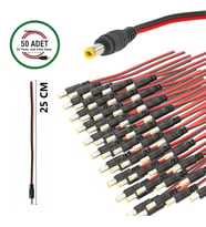 50 Adet DC Power Jack Kablosu 25 CM Düz Erkek Çoklu Set Kamera Modem LED Adaptör Güç Bağlantı Kablosu