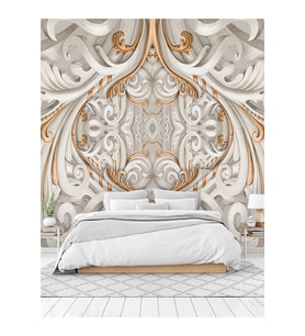 Dreamwall 3D Mermer Sanat Desenli Silinebilir Sağlıklı Tekstil Duvar Kağıdı (Gold)
