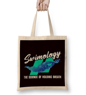 Funny Swimology Science Holding Breath Swimming Swimmer Swim Bez Çanta Uzun Saplı