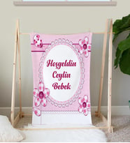 eJOYA Kişiye Özel İsimli Hoşgeldin Bebek Battaniyesi 92749 (Krem)