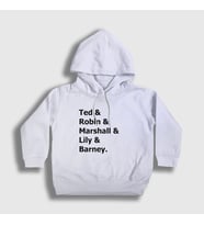 Presmono Unisex Çocuk Beyaz Names How I Met Your Mother Kapüşonlu Sweatshirt 195463tt (Beyaz)