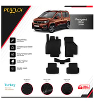 Peugeot Rıfter 2018+ 3D Havuzlu Paspas (Siyah - Beyaz)