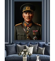 Mustafa Kemal Atatürk Dekoratif Kanvas - Mdf Ahşap Tablo