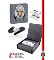 Beşiktaş Orijinal Lisanslı Fashion Ayarlanabilir Bileklik Hediyelik Ahşap Kutulu (Siyah)
