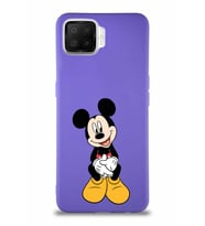 Oppo A73 Soft Premier Kapak Mickey Mouse-A Tasarımlı Silikon Kılıf - Mor (Şeffaf)