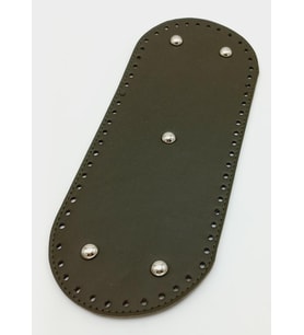 Angel Çanta Aksesuar Suni Deri Haki Renk 30X12 cm Oval Çanta Tabanı (Gümüş Aparatlı)