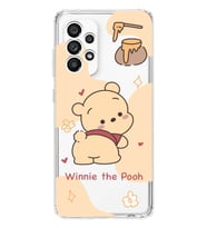 Samsung Galaxy A32 Uyumlu Winnie The Pooh Tasarımlı Şeffaf Telefon Kılıfı