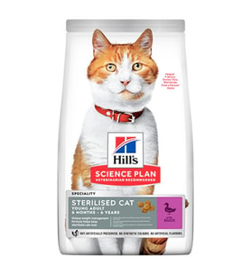 Hills SP Sterilised Young Adult Ördekli Kısırlaştırılmış Kedi Maması 3 Kg (Kahverengi)