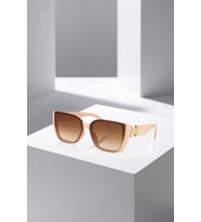 Polo Air UV400 Korumalı Çiçek Desenli Çerçeve Zarif Gold Detaylı Sap Kadın Güneş Gözlüğü Toz Pembe Kahverengi Renk PLG-2131C4