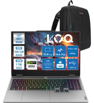 Lenovo Loq 15IRX10 Intel Core I7 13700HX 128GB Ddr5 1tb SSD RTX5050 8gb 100W Freedos 15.6" Fhd (1920X1080) IPS 300NITS 144Hz %100 Srgb Taşınabilir Bilgisayar W83JE00KKTRF50 + Zetta Çanta