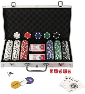 Çipli Alüminyum Taşıma Çantalı V.I.P Poker Set + 2 Adet Poker Destesi (300'lü)