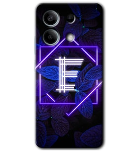 Redmi Note 13 Pro 5G Kılıf HD Desen Baskılı Kılıf - Dark Neon Yaprak E Harfi