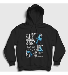 Presmono Unisex Siyah Poster Müzik Dj Sara Landry Kapüşonlu Sweatshirt 513311tt