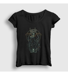 Presmono Kadın Siyah Coffin Lamb Of God T-Shirt 93837tt