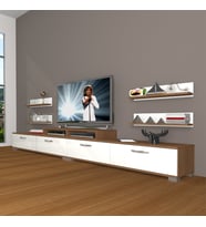 Decoraktiv Ekoflex 360R Slm Tv Ünitesi Tv Sehpası - Ceviz Beyaz (Beyaz - Kahverengi)