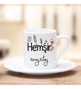 Hemşir Türk Kahve Fincanı (Beyaz)