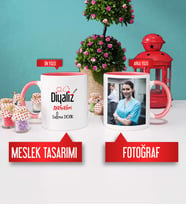 Diyaliz Teknikerine Hediye Diyaliz Teknikeri Kupa Bardak Pembe Fotoğraflı