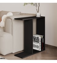 Lotus Modern Yan Sehpa – Kitaplıklı ve Dekoratif Tasarım (A.Siyah)