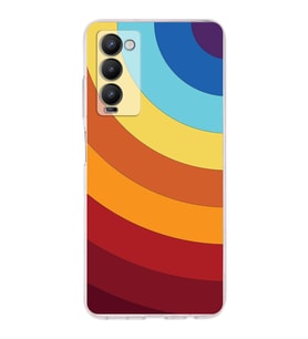 PrintiFy Tecno Camon 18 Uyumlu Kamera Korumalı Renk Cümbüşü A Tasarımlı Şeffaf Silikon Kılıf