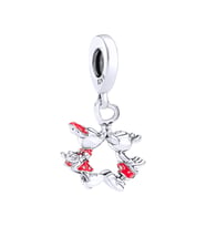 Öpüşen Mickey ve Minnie Mouse Charm  925 Ayar Gümüş