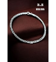 925 Ayar Gümüş 3.5 mm Yuvarlak Kral Bileklik
