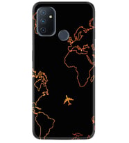OnePlus Nord N10 Kılıf Silikon Desen Harita ve Uçak 1777