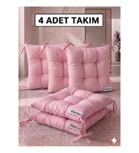 4'lü Bahçe, Balkon, Salon Sandalye Minderi, Bağcıklı