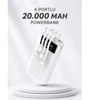 Powerbank Şarj Cihazı 4 Çıkışlı 20.000 Mah Powerbank Kompakt Yüksek Kapasiteli Hızlı Şarj