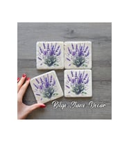bilge tasarım Stone Decor Taş Bardak Altlığı 4'lü Set 10x10x1 Cm desenli