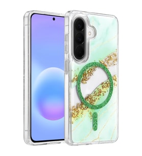 Onegif Galaxy A56 Lotus Simli Magsafe Kapak - Yeşil
