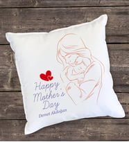Happy Mothers Day Tasarımlı Yastık (Beyaz)