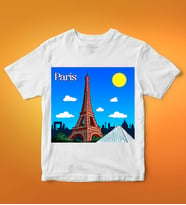 Paris Tasarımlı Tişört (Beyaz)
